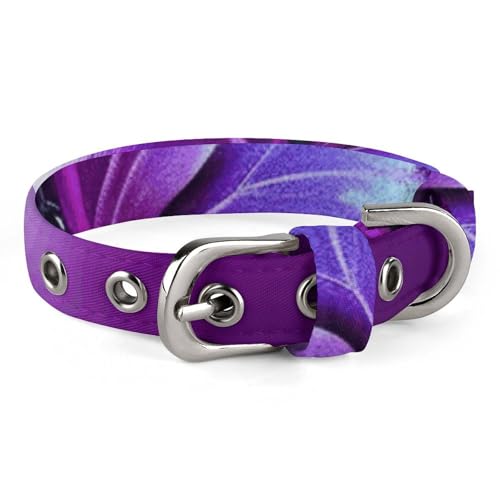 Hübsches lila Schmetterlings-Hundehalsband, verstellbar, weich und bequem, Welpenhalsband mit Metallschnalle, Haustierhalsband für kleine, mittelgroße Haustiere von DWVSFJM