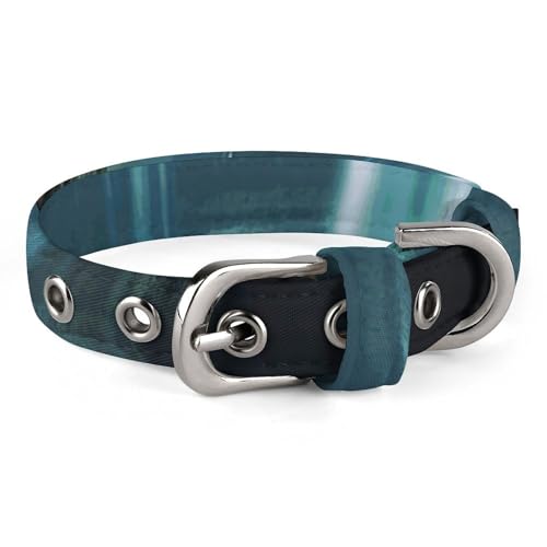 Hundehalsband mit Wasserfall-Naturlandschaft, verstellbar, weich und bequem, Welpenhalsbänder mit Metallschnalle, Haustierhalsband für kleine, mittelgroße Haustiere von DWVSFJM