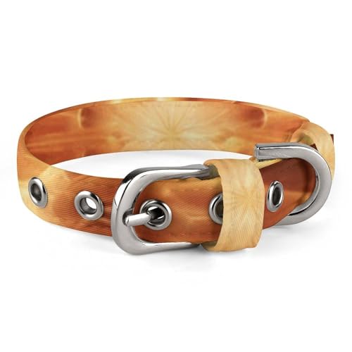Hundehalsband mit schönem Flammenmuster, verstellbar, weich und bequem, Welpenhalsband mit Metallschnalle, Haustierhalsband für kleine, mittelgroße Haustiere von DWVSFJM
