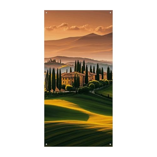 Italien toskanische Türvorhang Banner Wandbehang Banner Hintergrund Augenbinde Vorhang Willkommen Eingang Schild für Partys Festliche Feiern von DWVSFJM
