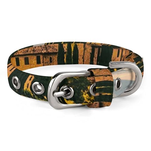 Italienisches toskanisches Hundehalsband, verstellbar, weich und bequem, Welpenhalsbänder mit Metallschnalle, Haustierhalsband für kleine, mittelgroße Haustiere von DWVSFJM