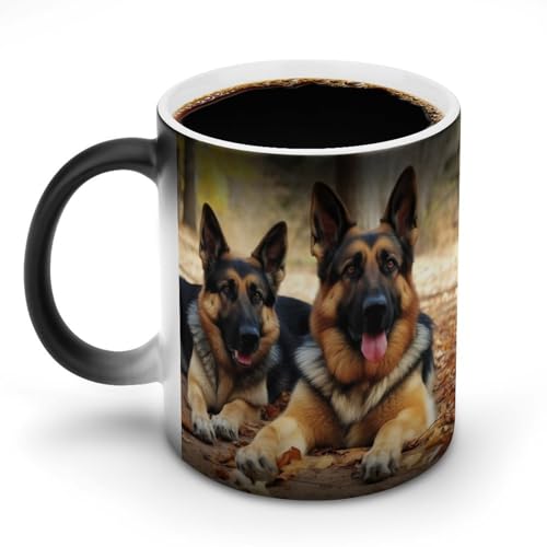Kaffeetasse mit deutschem Schäferhund, lustige Farbwechsel-Tasse, einzigartige Verfärbung, hitzeempfindliche Tasse, modischer Druck, Keramik, Teetasse, Geschenk für Geburtstag, Männer und Frauen Kaffeetasse mit deutschem Schäferhund, lustige Farbwechsel-Tasse, einzigartige Verfärbung, hitzeempfindliche Tasse, modischer Druck, Keramik, Teetasse, Geschenk für Geburtstag, Männer und Frauen von DWVSFJM