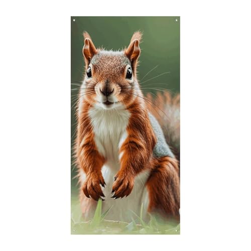 Niedliche Eichhörnchen Türvorhang Banner Wandbehang Banner Hintergrund Augenbinde Vorhang Willkommen Eingang Schild für Partys Festliche Feiern von DWVSFJM