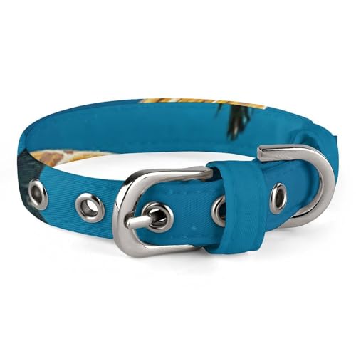Palmen und Meeresschildkröten Tauch-Unterwasser-Hundehalsband, verstellbar, weich und bequem, Welpenhalsbänder mit Metallschnalle, Haustierhalsband für kleine, mittelgroße Haustiere von DWVSFJM