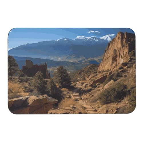 Pikes Peak Colorado Kieselalgen-Badematten absorbieren Feuchtigkeit und Schmutz, Fußmatte mit rutschfester Gummi-Unterseite, Bodenmatte passt unter die Tür, für Badezimmerboden, Badewanne, Dusche Pikes Peak Colorado Kieselalgen-Badematten absorbieren Feuchtigkeit und Schmutz, Fußmatte mit rutschfester Gummi-Unterseite, Bodenmatte passt unter die Tür, für Badezimmerboden, Badewanne, Dusche von DWVSFJM