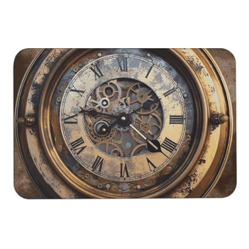 Steampunk-Uhr Kieselalgen-Badematten absorbieren Feuchtigkeit und Schmutz, Fußmatte mit rutschfester Gummi-Unterseite, Bodenmatte passt unter die Tür, für Badezimmer, Boden, Badewanne, Dusche Steampunk-Uhr Kieselalgen-Badematten absorbieren Feuchtigkeit und Schmutz, Fußmatte mit rutschfester Gummi-Unterseite, Bodenmatte passt unter die Tür, für Badezimmer, Boden, Badewanne, Dusche von DWVSFJM