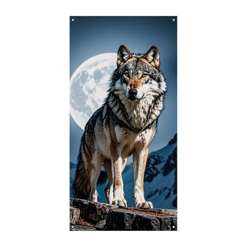 Timberwolves Türvorhang Banner Wandbehang Banner Hintergrund Augenbinde Vorhang Willkommen Eingang Schild für Partys Festliche Feiern von DWVSFJM