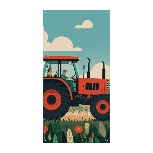 Traktor Landwirtschaft Türvorhang Banner Wandbehang Banner Hintergrund Augenbinde Vorhang Willkommen Eingang Schild für Partys Festliche Feiern von DWVSFJM