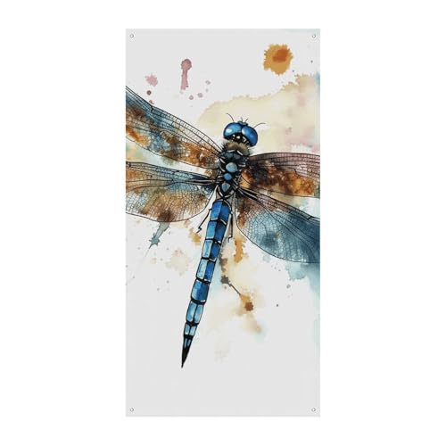 Wasserfarben-Türabdeckung mit Libellenmotiv, 90 x 180 cm, Party-Banner, saisonales Willkommensschild, vertikale Dekoration, Türaufhängung für Veranda, Eingang, Gartendekoration Wasserfarben-Türabdeckung mit Libellenmotiv, 90 x 180 cm, Party-Banner, saisonales Willkommensschild, vertikale Dekoration, Türaufhängung für Veranda, Eingang, Gartendekoration von DWVSFJM