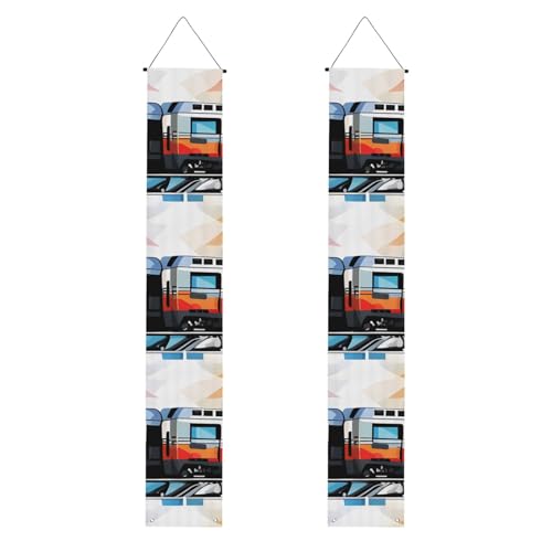 Monorail Train Veranda Banner für Haustür hängende Flagge Saisonal Urlaub Veranda Türschild Willkommensbanner für Innen- und Außenwand Abschlussdekorationen Klasse 2025 von DWVTSLH