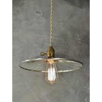 Industrie Beleuchtung - Vintage Apotheken Leuchte Pendelleuchte Mit Flachem Spiegel Reflektor Schirm Stahl Antike Apotheker Lampe von DWVintage