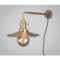 Vintage Industrielle Wandhalterung Licht - Massive Messing Wandleuchte Maschinen Alter Probleme Lampe Art Deco Flache Flachen Kegelschirm von DWVintage