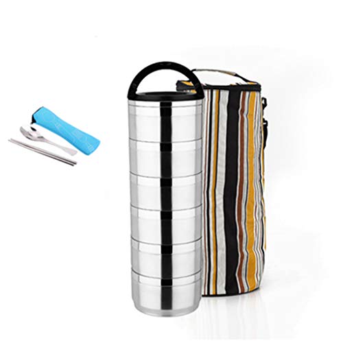 304 edelstahl mehrschichtige isolierte lunchbox erwachsene studenten super lange isolierung tragbare große kapazität runde lunchbox ( Farbe : 12 ) von DWW