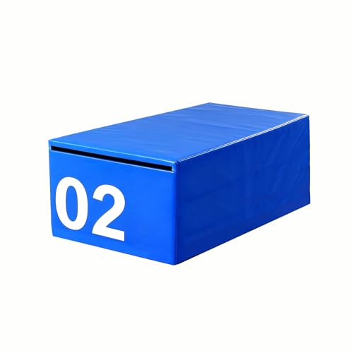 DWZL 4-in-1 Verstellbarer Sprungkasten Kinder/Erwachsene, PVC-Plyo-Box mit Stoßdämpfendem EPE-Schaum, Sichere Stapelbare Bauart mit Haken-und-Schlaufen-Verschlüssen(Size:02#-H:25CM) von DWZL