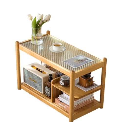 DWZXL Couchtisch Multifunktionaler Beistelltischwagen aus Holz, EIN großartiger Helfer for die Aufbewahrung und Mobilität zu Hause Büro-Couchtisch(Beige) von DWZXL