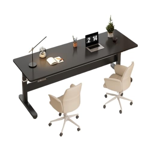 Study Table Doppelter Elektrisch Anhebbarer Runder Tisch, Schreibtisch, Computer, Lesen Und Lernen, Esstisch, Arbeitstisch, Verstärkung Schreibtisch(X) von DWZXL