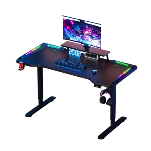 Study Table E-Sport-Tischrüstung Mit Lichtern, Elektrischer Hubtisch, Computertisch Und Stuhl-Set, Desktop-Schreibtischtisch for Zu Hause Schreibtisch(Y) von DWZXL