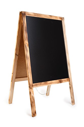 Kundenstopper Holz Tafel Werbung Kreidetafel Aufsteller Werbetafel Holztafel Werbeaufsteller Straßenständer Gehsteig Holztafel A-Tafel - BURN FL2 von DWA