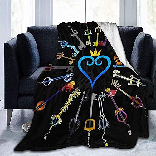 DWgatan Kuscheldecke Decke,Kingdom Hearts Keyblades Bedruckte Mikrofaser-Plüschdecke für Schlafzimmer Wohnzimmer Couch Bett Sofa für Kinder Erwachsene -80"x60 von DWgatan