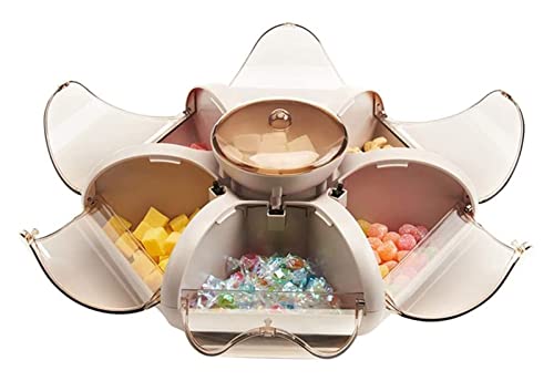 Servierplatte Snack Aufbewahrungsbox Snack- Teller Servierschalen- Set Mit Deckel, Blumenform 7 Schalen, Lotus- Obstbox Obsttablett Transparente PressType-Snackfach-Snackplatte von DWhui