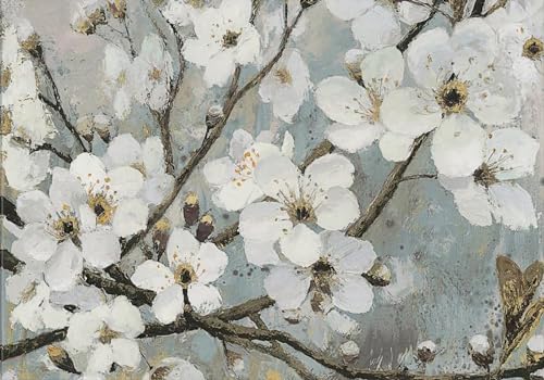 Fototapete 3D Effekt Pfirsichblüte Ölgemälde Blumenbaum Hintergrund Wand, L 150x105cm, Wanddeko, Wandbild, Wandtapete von DWwallpaper