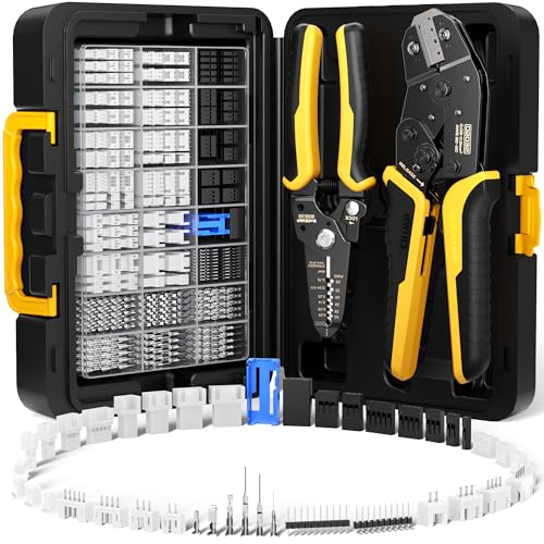 DxCRIMP JST Crimpzange Set, Dupont + JST-PH + JST-XH 2,5mm Crimpzange Stecker Set, Es gibt 40 Stile Stecker mit Abisolierzange, Crimpzange [Für 0,03-0,5mm²]. Krimpzange für Dupont Stecker Set, Molex von DXCRIMP