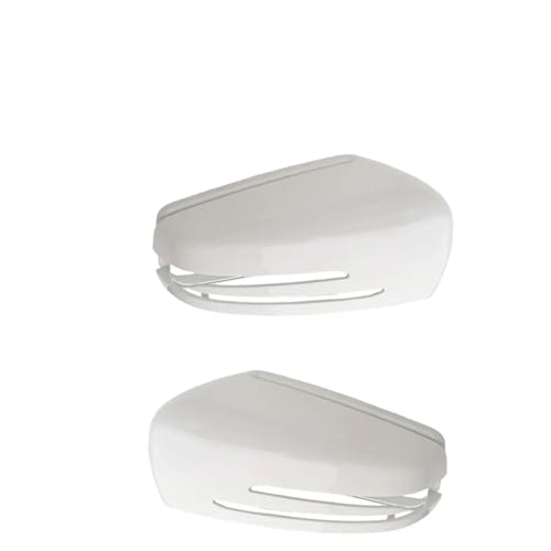 1/2 STÜCKE Rückspiegel Abdeckkappe Shell Für Benz Für ACES GLK CLA Klasse W204 W212 W221 2009-2015 A2128100864 A2128100964(1 Pair-White) von DXDQS
