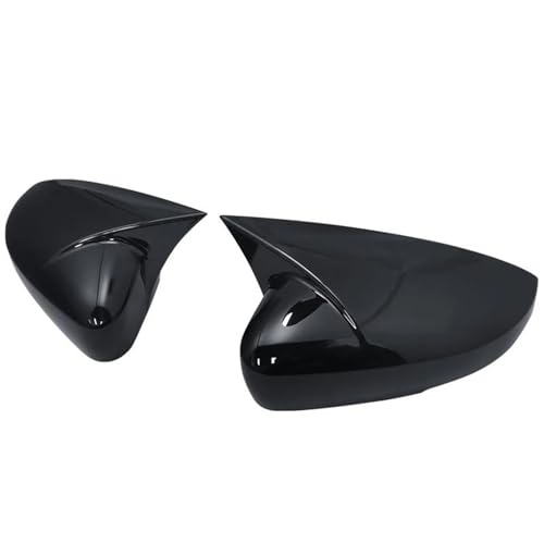 2 Stück Für VW Für Polo MK5 6R 6C 2009–2017 Seitenrückspiegel-Abdeckkappen Shell Trim OX Horn Style Außen(Bright black) von DXDQS
