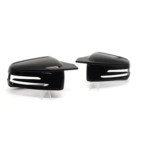 Carbon Fiber Look Schwarz Seite Spiegel Abdeckung Ersatz Für Benz W204 E W212 W176 W246 CLS C218 GLA X156 ABS(Black) von DXDQS