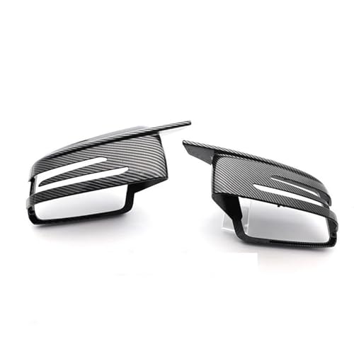 Carbon Fiber Style Schwarze Seitenspiegel-Abdeckkappen Für Benz C W204 E W212 W176 W246 CLS C218 GLA X156(Sport Look Carbon) von DXDQS