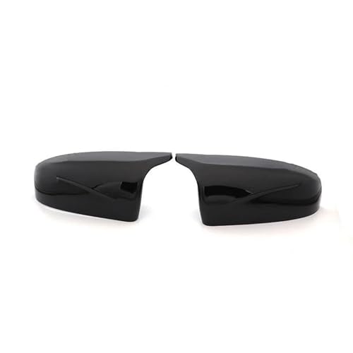 Carbonfaser-Look Glänzend Schwarz Rückspiegel-Abdeckkappen Hornform Für BMW X5 E70 X6 E71 2008 2009–2013(Bright black) von DXDQS