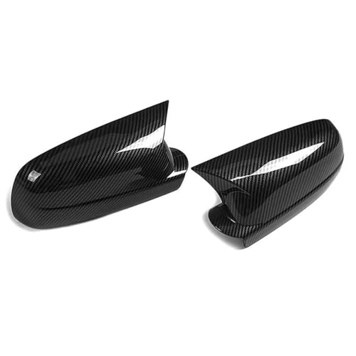 Für VW Für Golf MK4 GTI R 1997-2004 Autoflügelseitenspiegelabdeckung Rückspiegelkappen Hornstil Externe Dekorteile(Carbon Fiber Look) von DXDQS