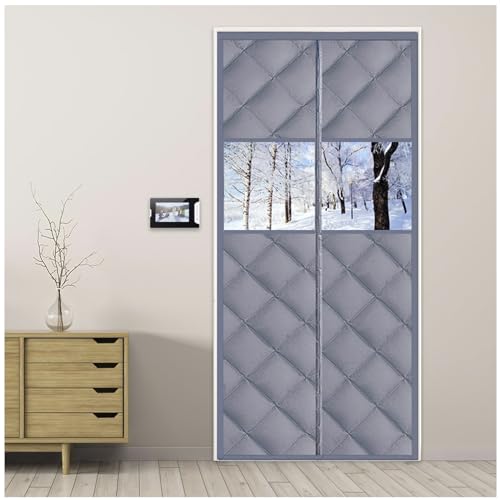 DXDRT Magnet Thermo Türvorhang Kälteschutz mit Sichtbarem Fenster, Winddicht Wasserdicht Wärmeschutzvorhang für Tür im Winter Isolierschutzvorhang Gegen Kälte Hitze,Grau,WxH 120X220CM DXDRT Magnet Thermo Türvorhang Kälteschutz mit Sichtbarem Fenster, Winddicht Wasserdicht Wärmeschutzvorhang für Tür im Winter Isolierschutzvorhang Gegen Kälte Hitze,Grau,WxH 120X220CM von DXDRT
