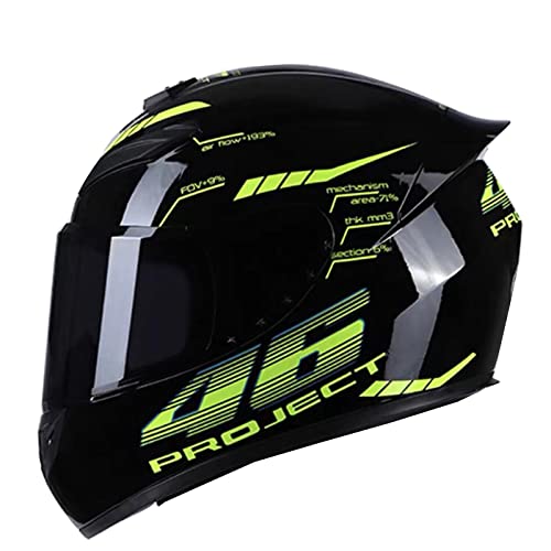 Motorrad-Integralhelm DOT ECE-Zugelassener Leichter Motorrad-Moped-Street-Bike-Renn-Moto-Helm Mit Getöntem Visier Drop-Down-Sonnenschutz Für Erwachsene Männer Frauen,Fashion 46,S von DXDRT