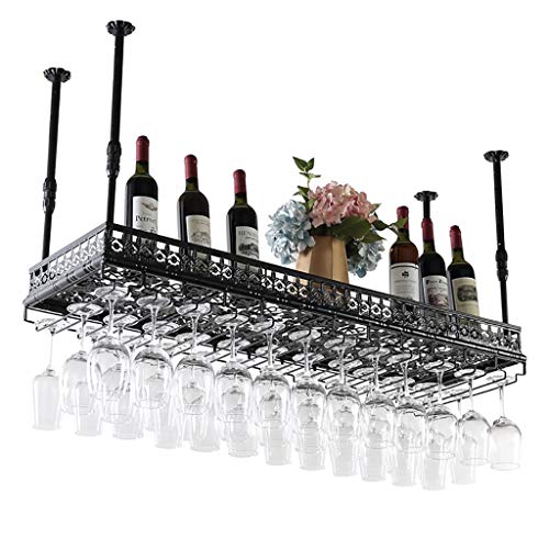 DXDXZDXLUF Hängeregal für Weingläser, Höhe und Abstand, verstellbar, Deckenregal für Weingläser, multifunktionales Regal für Bars und Restaurants, 120 cm von DXDXZDXLUF