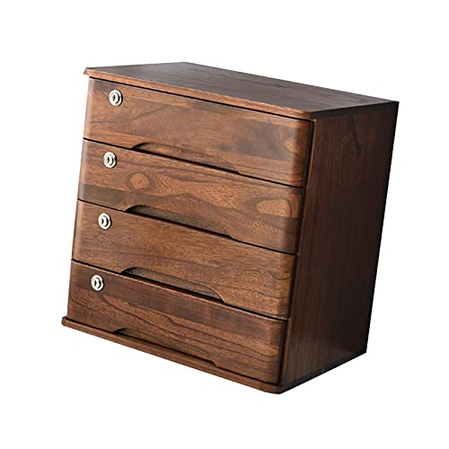 Schreibtisch-Aktenordner, Massivholz, Schreibtisch-Organizer, abschließbare Schreibtisch-Organizer, Schreibtisch-Schubladenbox für Heimbüro, Organi von DXDXZDXLUF