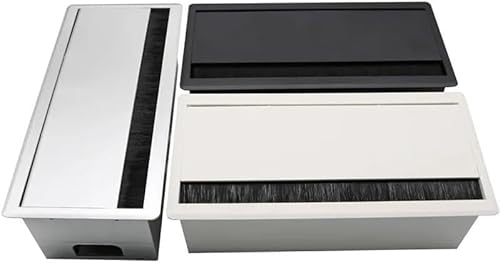 Kabeldurchführung for den Schreibtisch, 1 Stück, Kabelabdeckung for den Schreibtisch, Kabellochabdeckung for den Bürotisch, Schwarz, Silber, Weiß, von DXEAIN