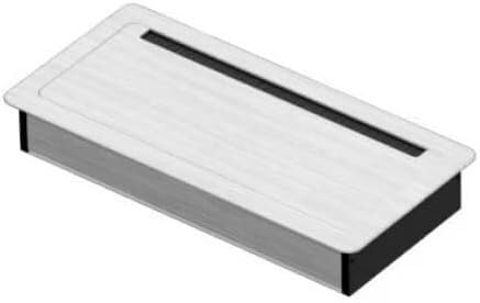 Kabeldurchführung for den Schreibtisch, 1 Stück Aluminium, 200 x 96 mm, PC-Lochabdeckung for Bürotische mit schwarzem Bürstenkabel-Organizer. von DXEAIN