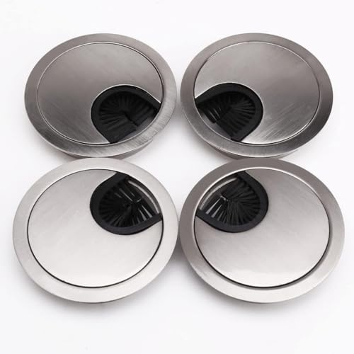 Kabeldurchführung for den Schreibtisch, 68 mm, Metall, Chrom, for den Schreibtisch, Kabeldurchführung for PC-Kabel, Büro, 4er-Set. von DXEAIN