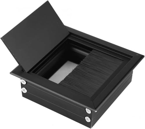 Kabeldurchführungen for den Schreibtisch, 2 Stück Kabeldurchführungslochabdeckung aus Aluminiumlegierung mit Bürste, von DXEAIN