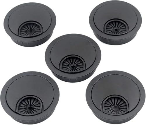 Schreibtischtülle, 5 Stück, 2 Zoll Schreibtisch-Kabellochabdeckung, Schreibtisch-Organizer-Kunststoffabdeckung, Schreibtischtülle, 5 Stück, 2 Zoll Schreibtisch-Kabellochabdeckung, Schreibtisch-Organizer-Kunststoffabdeckung, von DXEAIN