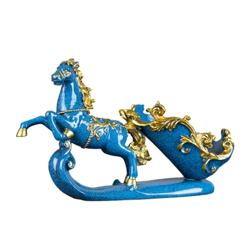 DXEHSEUY Pferde Figuren Flaschenhalter Ständer Deko für Tischplatte Bar Klassisches Geschenk blau von DXEHSEUY