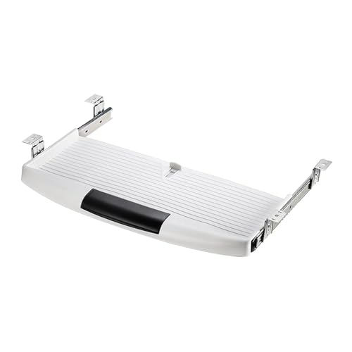DXEHSEUY Tastaturablage unter dem Schreibtisch, ausziehbare Tastaturschublade für Gaming, Heimbüro, Weiß, 550 mm x 275 mm von DXEHSEUY