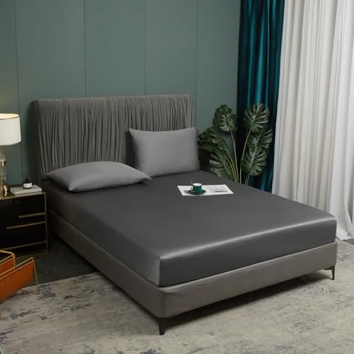 Bambus Spannbettlaken 200x200 cm Dunkelgrau Antibakteriell Weich Spannbetttücher Kühlende 100% Bambus Spannbetttuch Set Doppelbett Uni Leintuch für Hohe Matratze Hoher Steg bis 25-30 cm Bambus Spannbettlaken 200x200 cm Dunkelgrau Antibakteriell Weich Spannbetttücher Kühlende 100% Bambus Spannbetttuch Set Doppelbett Uni Leintuch für Hohe Matratze Hoher Steg bis 25-30 cm von DXHOME