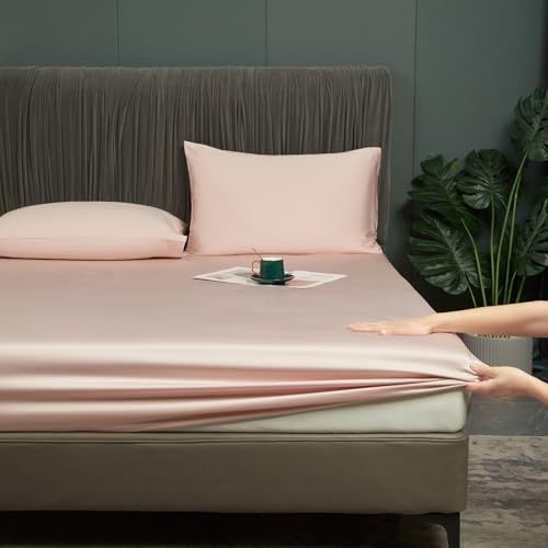 Bambus Spannbetttuch 160x200cm Rosa Spannbettlaken 50% Bambus und Mikrofaser Bettlaken Betttuch Weich kühlend Atmungsaktiv Spannbetttuch 160 x 200 für Hohe Matratze bis 25-30 cm Bambus Spannbetttuch 160x200cm Rosa Spannbettlaken 50% Bambus und Mikrofaser Bettlaken Betttuch Weich kühlend Atmungsaktiv Spannbetttuch 160 x 200 für Hohe Matratze bis 25-30 cm von DXHOME