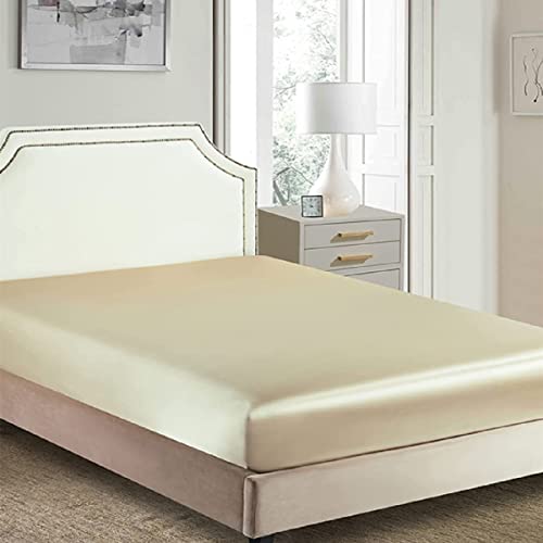 Bettlaken Spannbettlaken 160x200 Taupe Gold Beige Braun Boxspringbett Satin Bettlaken Glänzend Seide Spannbetttuch Leintuch für 160 x 200 Uni Muster Spannleintuch für Hohe Matratze bis 25-30 cm Bettlaken Spannbettlaken 160x200 Taupe Gold Beige Braun Boxspringbett Satin Bettlaken Glänzend Seide Spannbetttuch Leintuch für 160 x 200 Uni Muster Spannleintuch für Hohe Matratze bis 25-30 cm von DXHOME
