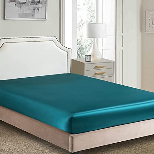 Bettlaken Spannbettlaken 90x200 Türkis Grün Boxspringbett Satin Bettlaken Glänzend Seide Spannbetttuch Leintuch Uni Muster Spannleintuch für Hohe Matratze bis 25-30 cm Bettlaken Spannbettlaken 90x200 Türkis Grün Boxspringbett Satin Bettlaken Glänzend Seide Spannbetttuch Leintuch Uni Muster Spannleintuch für Hohe Matratze bis 25-30 cm von DXHOME