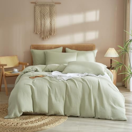 DXHOME Bettwäsche 155x220 Muslin Hellgrün Sommer Wendebettwäsche 100% Baumwolle Bettwäsche-Set Weiche Atmungsaktiv Bettbezug mit Reißverschluss und 2 Kissenbezüge 80 x 80cm DXHOME Bettwäsche 155x220 Muslin Hellgrün Sommer Wendebettwäsche 100% Baumwolle Bettwäsche-Set Weiche Atmungsaktiv Bettbezug mit Reißverschluss und 2 Kissenbezüge 80 x 80cm von DXHOME