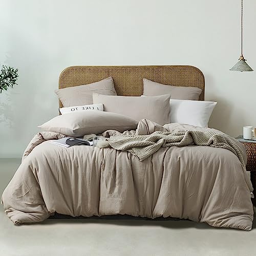 DXHOME Bettwäsche 200x200 Braun Khaki Taupe Uni Bettwäsche Set 3 Teilig Kuschelig Flauschige Bettwäsche Modern Weich Gebürstet Microfaser Bettwäsche mit Reißverschluss und 2 Kissenbezüge 80x80 cm von DXHOME