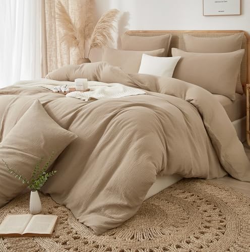 DXHOME Bettwäsche 200x200 Muslin Khaki Bettwäsche Baumwolle Sommer Wendebettwäsche Atmungsaktiv Kühlende Bettbezug mit Reißverschluss und 2 Kissenbezüge 80 x 80cm DXHOME Bettwäsche 200x200 Muslin Khaki Bettwäsche Baumwolle Sommer Wendebettwäsche Atmungsaktiv Kühlende Bettbezug mit Reißverschluss und 2 Kissenbezüge 80 x 80cm von DXHOME